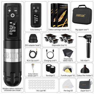 Tattoo Kit | Ambition Soldier Wireless Tattoo Machine Kit 3 thumbnail 13