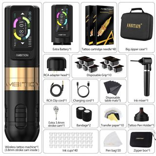 Tattoo Kit | Ambition Zetton Wireless Tattoo Machine Kit thumbnail 11