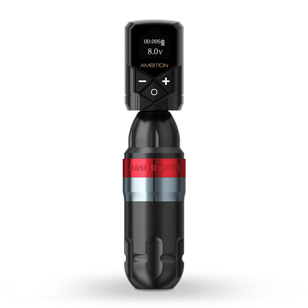 Ambition Shura Rotary Tattoo Machine with Kuark Wireless Tattoo Battery Kit