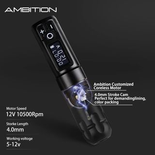 Tattoo Kit | Ambition Soldier Wireless Tattoo Machine Kit thumbnail 10