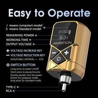 Ambition Kuark Mini RCA Tattoo Power Supply thumbnail 5