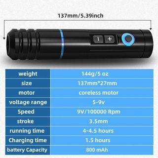 Ambition NINJA RS Wireless Tattoo Machine Pen thumbnail 6