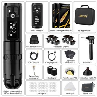Tattoo Kit | Ambition Soldier Wireless Tattoo Machine Kit 3 thumbnail 17