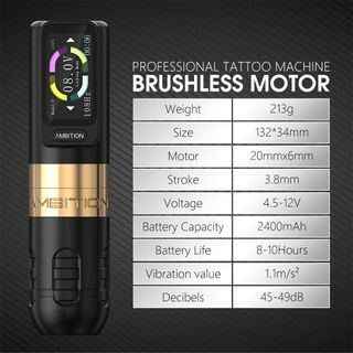 Tattoo Kit | Ambition Zetton Wireless Tattoo Machine Kit thumbnail 6