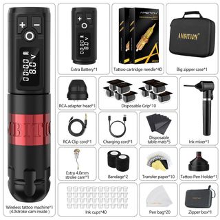 Tattoo Kit | Ambition Soldier Wireless Tattoo Machine Kit 3 thumbnail 14