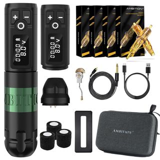 Tattoo Kit | Ambition Soldier Wireless Tattoo Machine Kit thumbnail 6