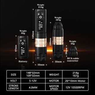 Tattoo Kit | Ambition Soldier Wireless Tattoo Machine Kit 3 thumbnail 11