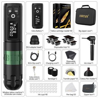 Tattoo Kit | Ambition Soldier Wireless Tattoo Machine Kit 3 thumbnail 15