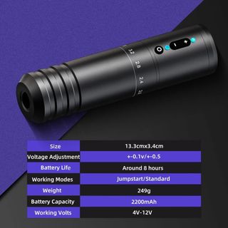 XNET paco Adjustable Stroke Wireless Tattoo Machine thumbnail 9