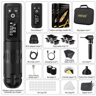 Tattoo Kit | Ambition Soldier Wireless Tattoo Machine Kit 3 thumbnail 19