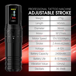 Xnet Vipera Adjustable Stroke Wireless Tattoo Machine Pen thumbnail 6