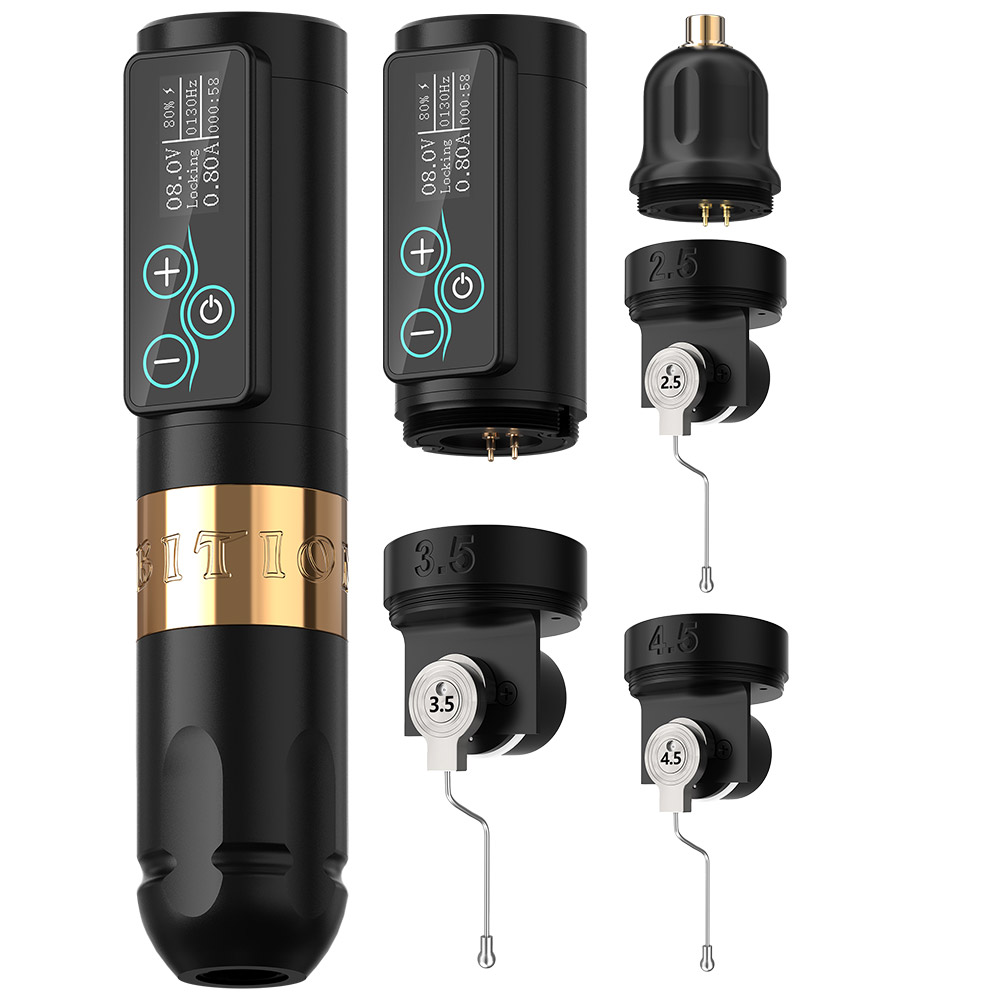 Ambition Vibe Wireless Tattoo Machine pen With Extra 3 Brushless Motors&Stroke Cams