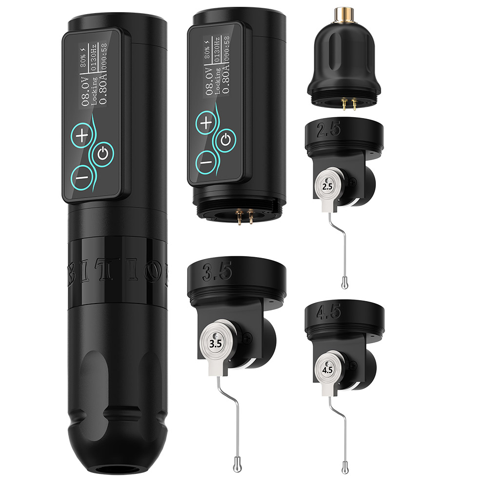 Ambition Vibe Wireless Tattoo Machine pen With Extra 3 Brushless Motors&Stroke Cams