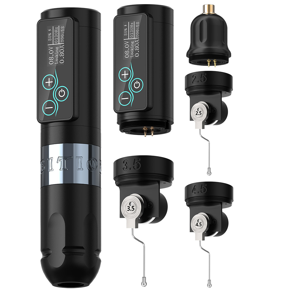 Ambition Vibe Wireless Tattoo Machine pen With Extra 3 Brushless Motors&Stroke Cams