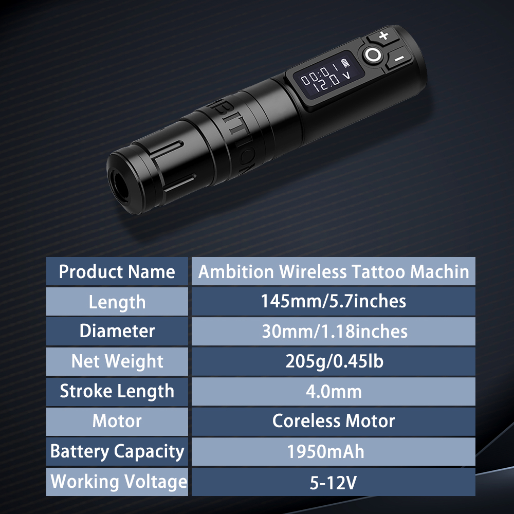 Ambition Storm Wand Wireless Tattoo Machine Pen