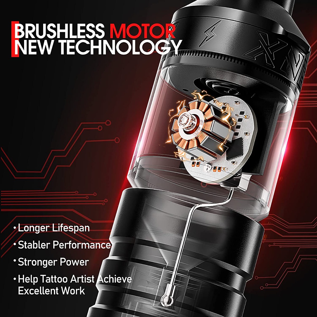 Xnet Vane Wireless Tattoo Machine Brushless Motor